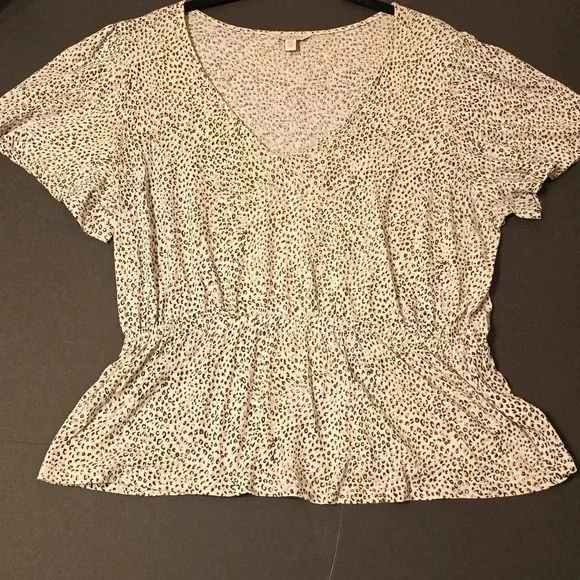 Lucky Brand | Top | White & Black | Gathered waist | Size L - Picture 3 of 4